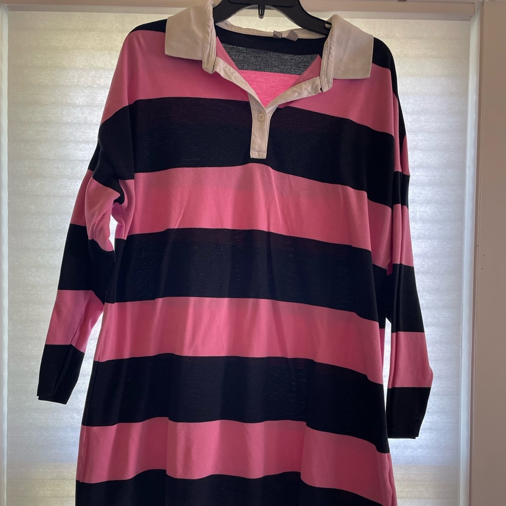 Long Sleeve Rugby Shirt Dress